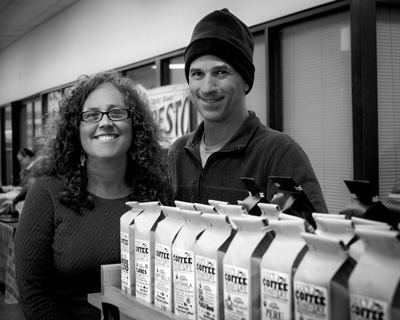 Joan K. Lentini photo, Sheely and Alan Monder of Lucy Jo's Coffee Roasters