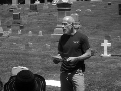 Randy F. Weinstein, the executive director of the W.E.B. Du Bois Center at Great Barrington, speaks at a ceremony in July at the Mahaiwe Cemetery.