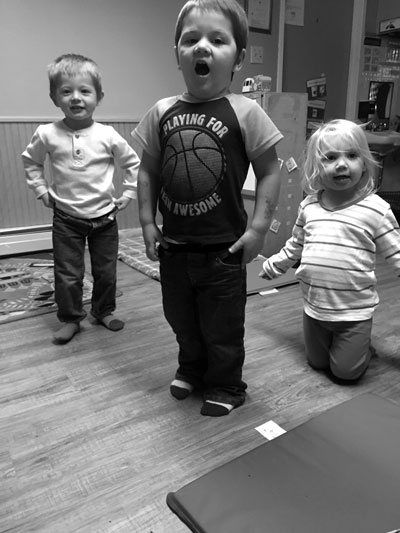 

Children in the early education program at Sunrise Family Resource Center in Bennington try “breathing like lions” as part of their daily mindfulness exercises. Nicole Bushika photo