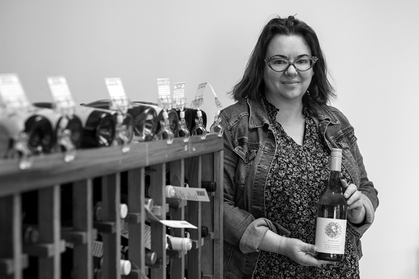 Nancy Koziol, owner of the local business couch + cork, serves as the wine steward at the new Bennington Community Market. She selects the market’s stock of wine and hosts tastings and other events at the store. Joan K. Lentini photo
