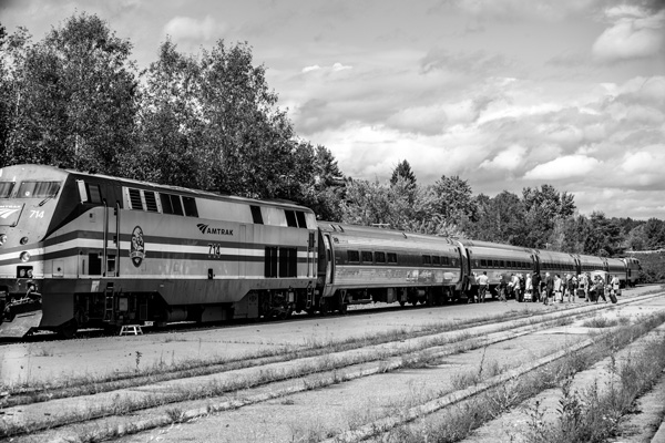 Amtrak’s Ethan Allen Express stops in Saratoga Springs on its way from Burlington, Vt., to New York City. photo by Joan K. Lentini

